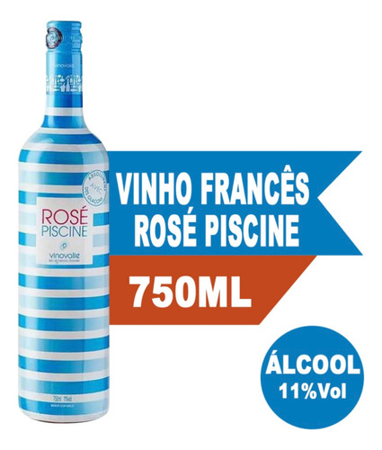  Vino Valle Rose Piscine vinho rosa frances 750ml