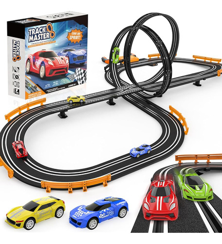 Slot-car-race-track-sets Para Niños Niños, Batería O Pista D
