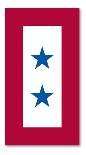 Bandera De Servicio De Estrella Azul (2 Estrellas) Imán De 5