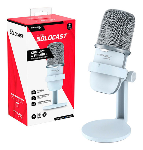 Micrófono HyperX BLX SoloCast condensador cardioide blanco