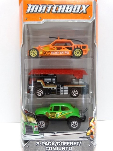 Matchbox Mattel 3 Pack Escala 1/64 Nuevo En Blister