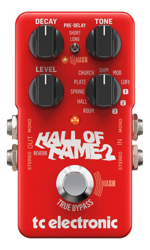 Pedal de efeito TC Electronic Hall of Fame 2 Reverb  vermelho