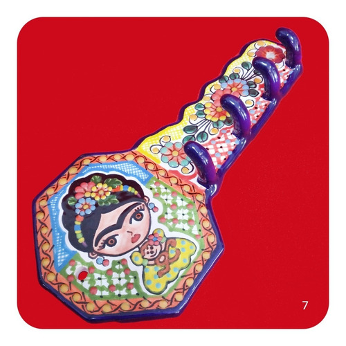 Imagen 6 de 10 de Porta Llaves De Talavera Poblana Perchero Color 27 Cm Prl