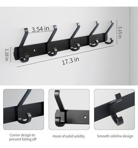 Percha De Pared Con 2 Ganchos, Ganchos De Pared Para Colgar,