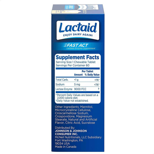 Lactaid Fast Chewable 60 cápsulas - Masticables