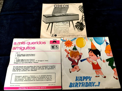 Vinilos X3 Topo Gigio/ Flia Telerin/las Ardillas Exc.estado (Usado)