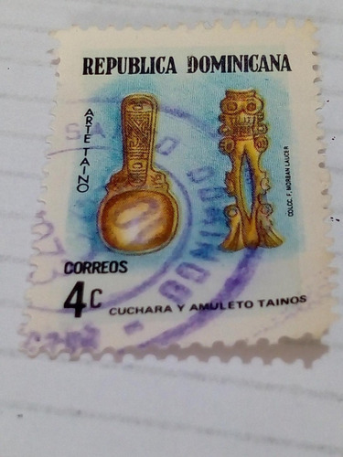 Estampilla De Rep,dominicana. Cuchara Y Amuleto .  7c,   (2)