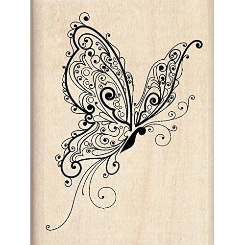 Sello De Madera Estampado De Mariposas De Diseño, 2.25...