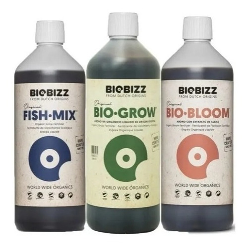 Imagen 1 de 10 de Biobizz Pack X 3 1 Litro Fertilizante Bio Vege Flora Fish