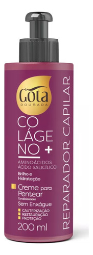 Creme De Cabelo Condicionador Pentear Colágeno+ Gota Dourada