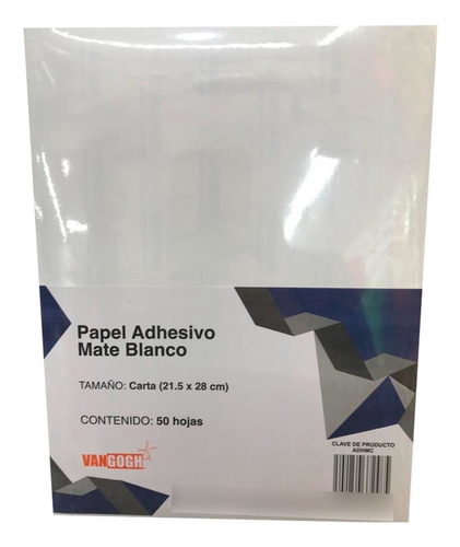 Papel Adhesivo Mate Blanco Carta 21.5*28cm C/500 Hojas