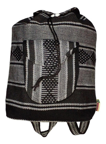Mochilas Artesanal Tejida, Mxtza-001, 1 Pza, 10kg, Negro/bla Color Negro/ Blanco