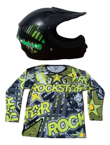 Buzo + Casco Bmx Y Bicicross Infantil Deportes