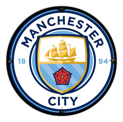 #345 - Cuadro Decorativo Vintage / Manchester City No Chapa
