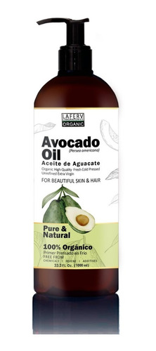 Aceite Orgánico De Aguacate 100% Puro Capilar Piel 1 Litro