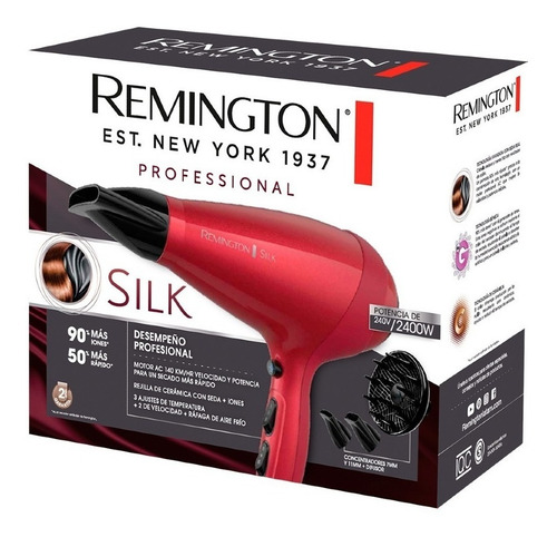 Secador de pelo Remington Silk AC9096 rojo 220V - 240V