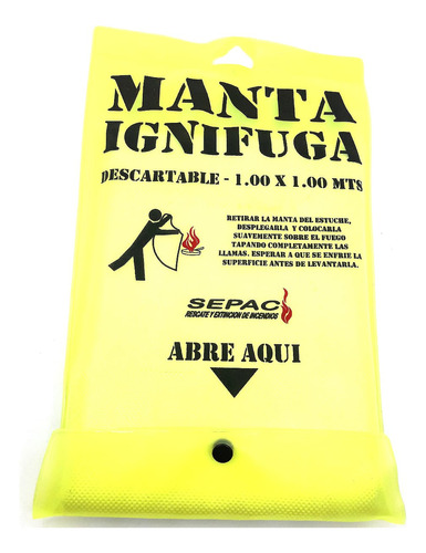 Manta Ignifuga Apaga Llamas De Borosilicato Sepac 1mt X 1mt