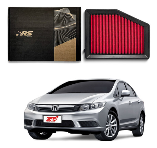 Filtro Ar Esportivo Inbox Honda Civic Lxr 2.0 2016 Rs