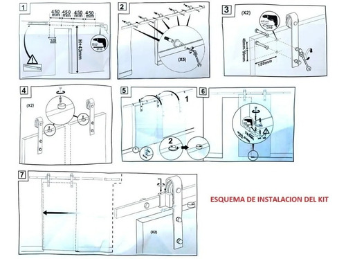 Imagen 9 de 9 de Kit Granero Premium Acero Negro Guia De 2 Mts. Completo