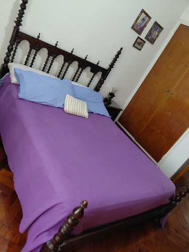 Cama 2 Plazas Matrimonial Antiguo De Madera Madera Oscuro (Usado)