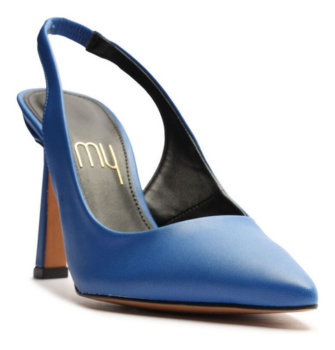 Imagem 1 de 5 de Sapato Social Feminino Scarpin Slingback Azul - My Shoes