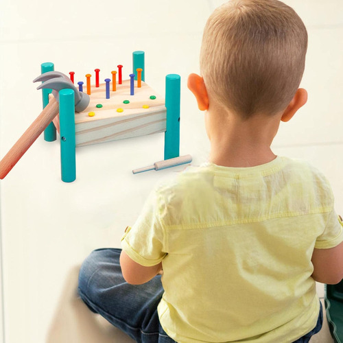 Juguete De Martillo De Madera Montessori Para Niños Pequeños