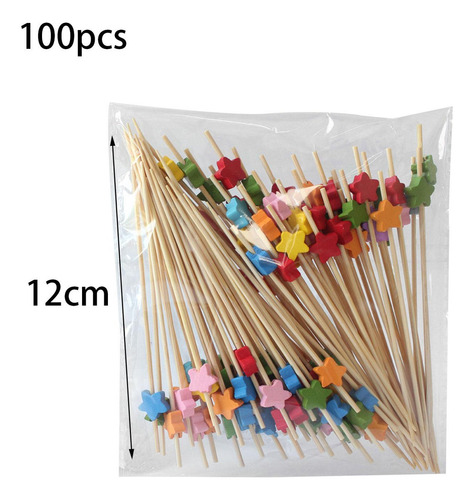 . 100 Piezas Palillos De Cóctel Brochetas De Estrella Mixta