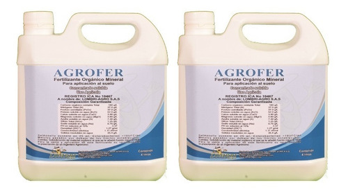 Agrofer Fertilizante Orgánico Mineral (caja X 2 Galones)