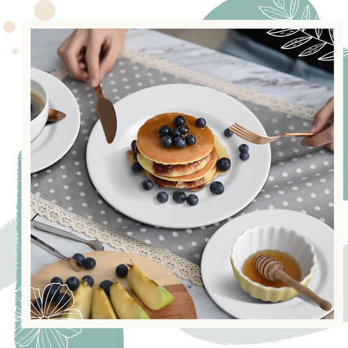 Pack 12 Plato De Postre Aperitivos Melamina Blanco 20cm