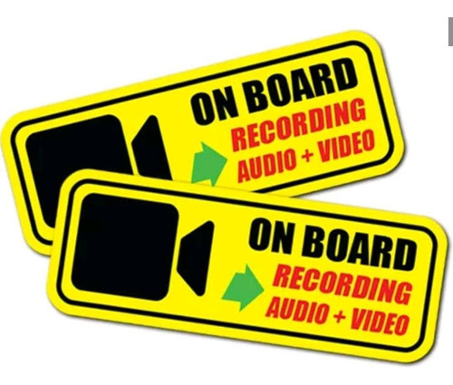 2 Pcs Camera On Board Recording Safety Vigilance Sticker War