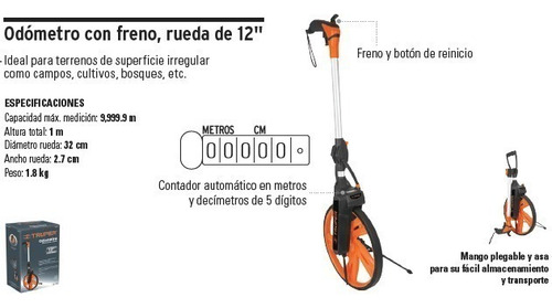 Odometro Con Freno 9,999.9 Mt Truper 15831