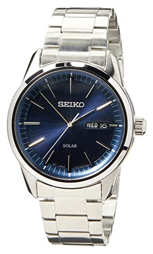 Reloj Seiko De Acero Inoxidable Para Hombre Con Esfera Azul 