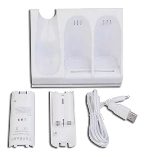 Base Carga Controles Nintendo Wii 2 Baterias 1800mah Pila