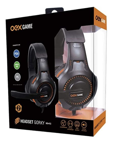 Imagem 4 de 6 de Headset Gamer Oex Gorky Preto Para Pc Ps Xbox One - Hs413