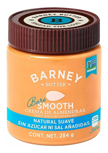 Crema De Almendras Barney Butter Sin Azúcar 284g