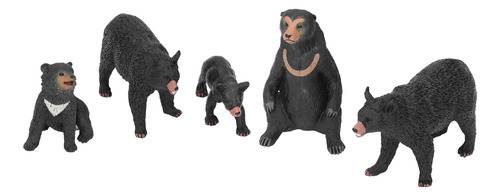 Figuras De Oso Negro, 5 Piezas, Juguetes, Animales Salvajes,