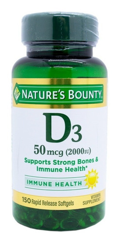 Natures Bounty Vitamina D3 50mcg Suplemento X150 Local