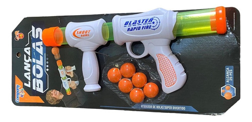 Brinquedo Infantil Lança Bola Pistola Sortido Com 6 Bolinhas