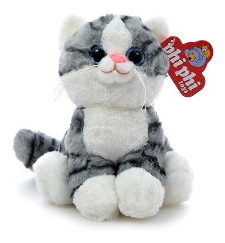 Peluche Gato Parado 2ocm Con Ojos Vidrio  Orig. Phi Phi Toys