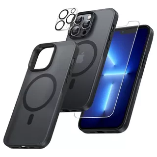 Funda Tauri iPhone 13 Pro Max 6.7 Magsafe +protectores Negro