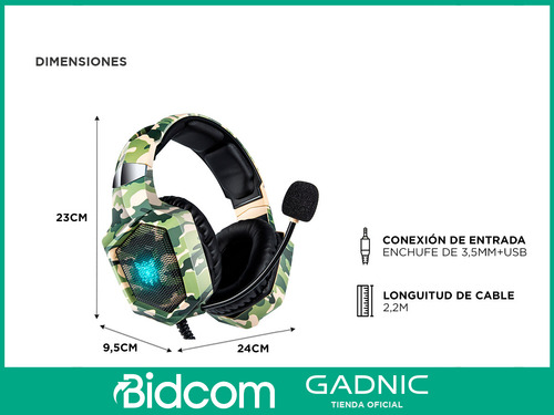 Auriculares Gamer Onikuma Con Micrófono Y Luz Rgb Led Pc