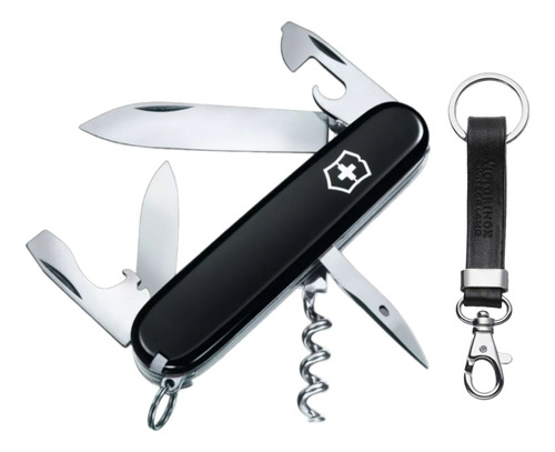 Kit Victorinox Navaja Spartan 12 Funciones + Llavero De Piel