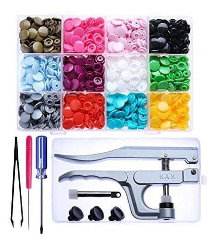Botones Kam Snaps Starter Fasteners Kit -360pcs Snap Tamaño