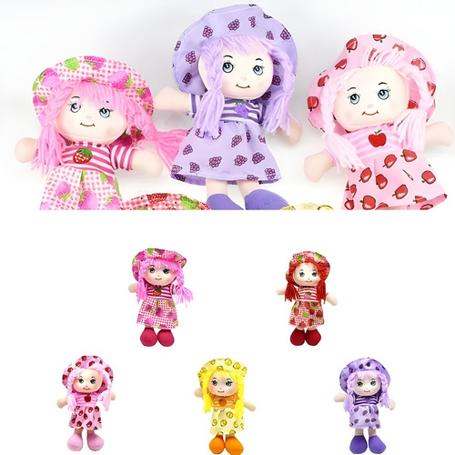 Muñeca De Trapo Suave Kawaii 35cm Con Sombrero Y Falda