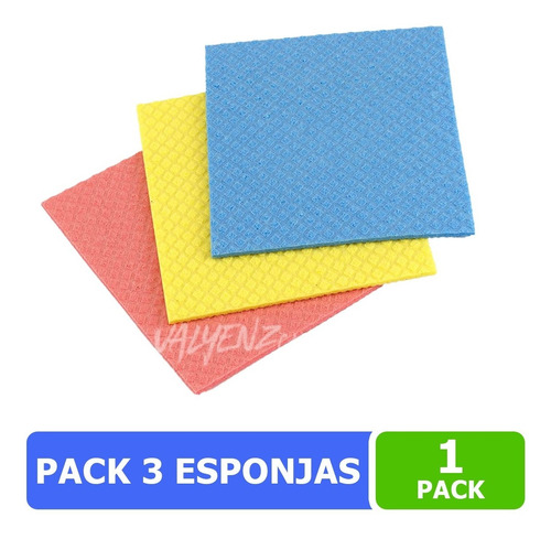 Paño Esponja 3 Unidades Ultra Absorbente Limpieza Biodegrada