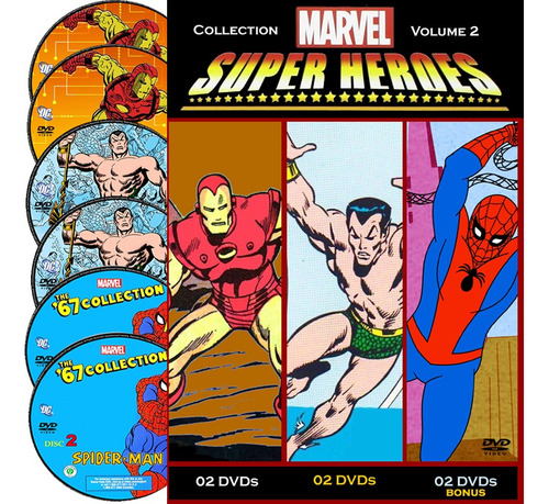 Dvd - Dvd Super Heróis Marvel Coleção Desenhos Clássicos Box