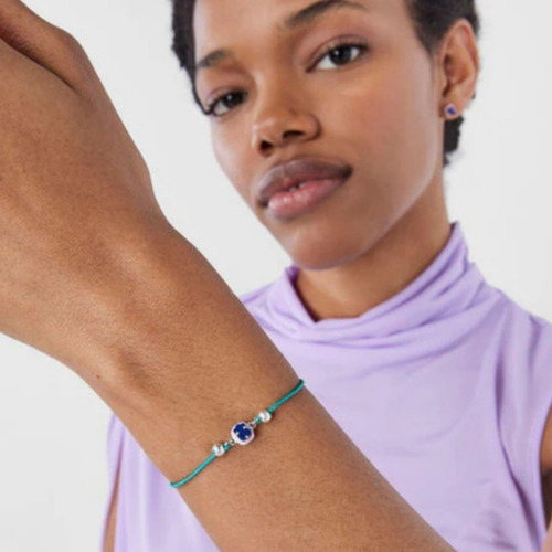 Pulsera De Cordón Turquesa Con Lapislázuli Y Esmalte Tous