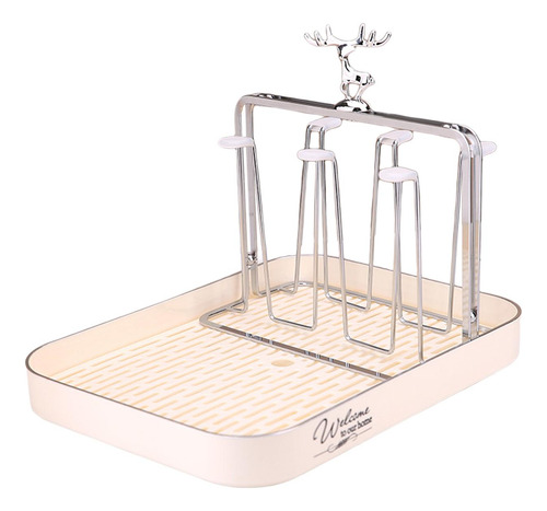 Estante Para Secador De Botellas De Tazas Estante Para Beige