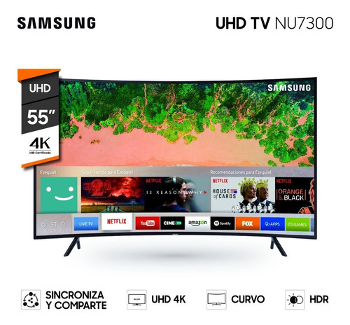 Led Smart Tv Samsung 55  Uhd 4k Curved Un55nu7300