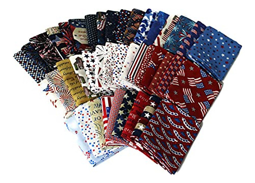 10 Fat Quarters  American Patriotic Calidad Quilters Tejido